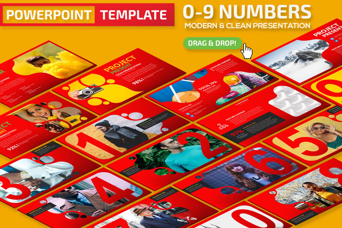 Template Presentasi PowerPoint Angka 0-9 yang Menarik