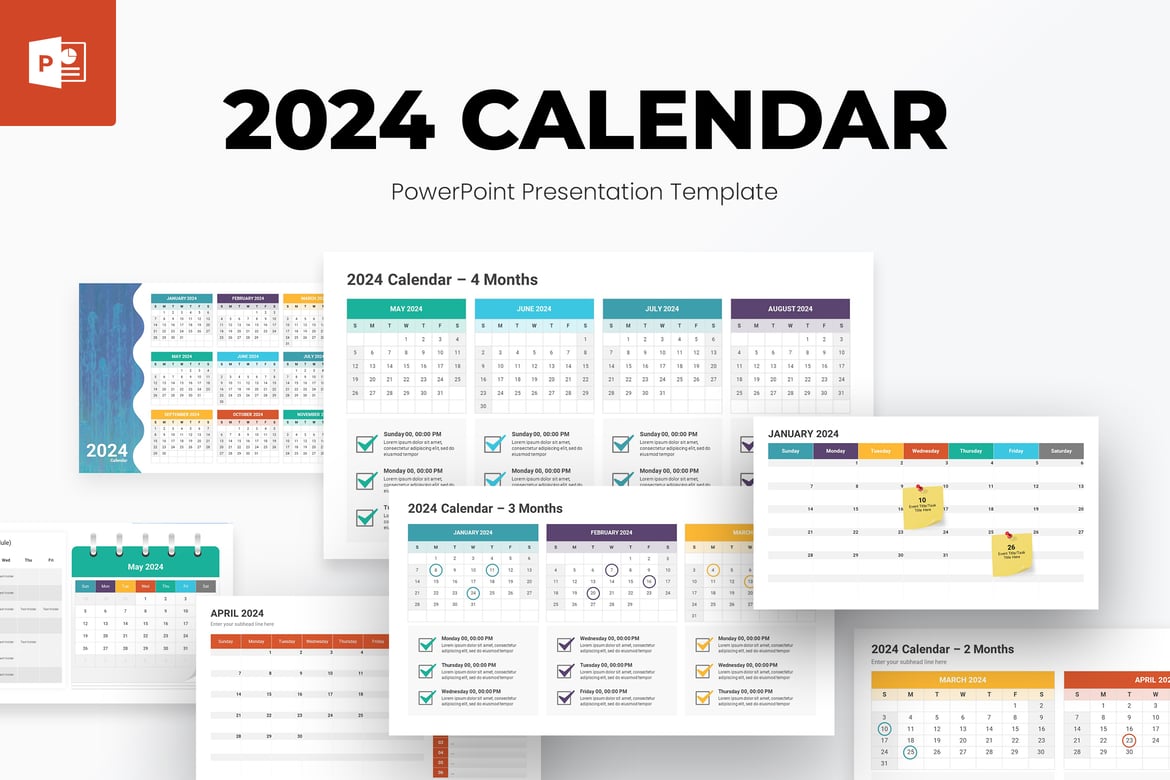 Template PowerPoint Kalender 2024 yang Menarik dan Kreatif
