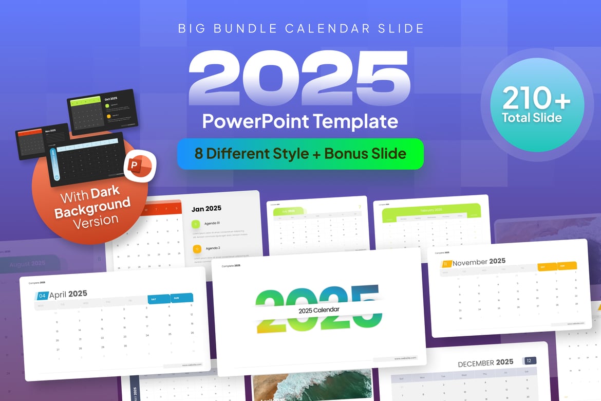 Paket Lengkap Kalender 2025 dalam Format PowerPoint
