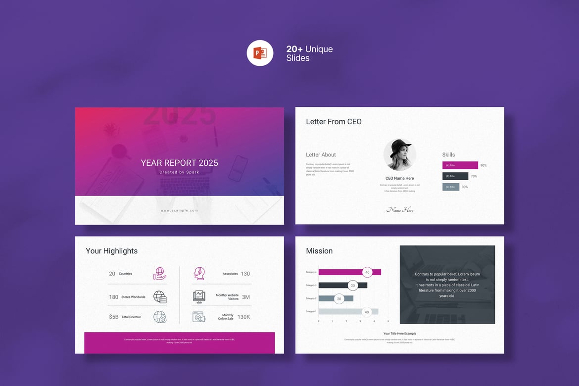 Template PowerPoint Laporan Tahun 2025 yang Modern dan Profesional