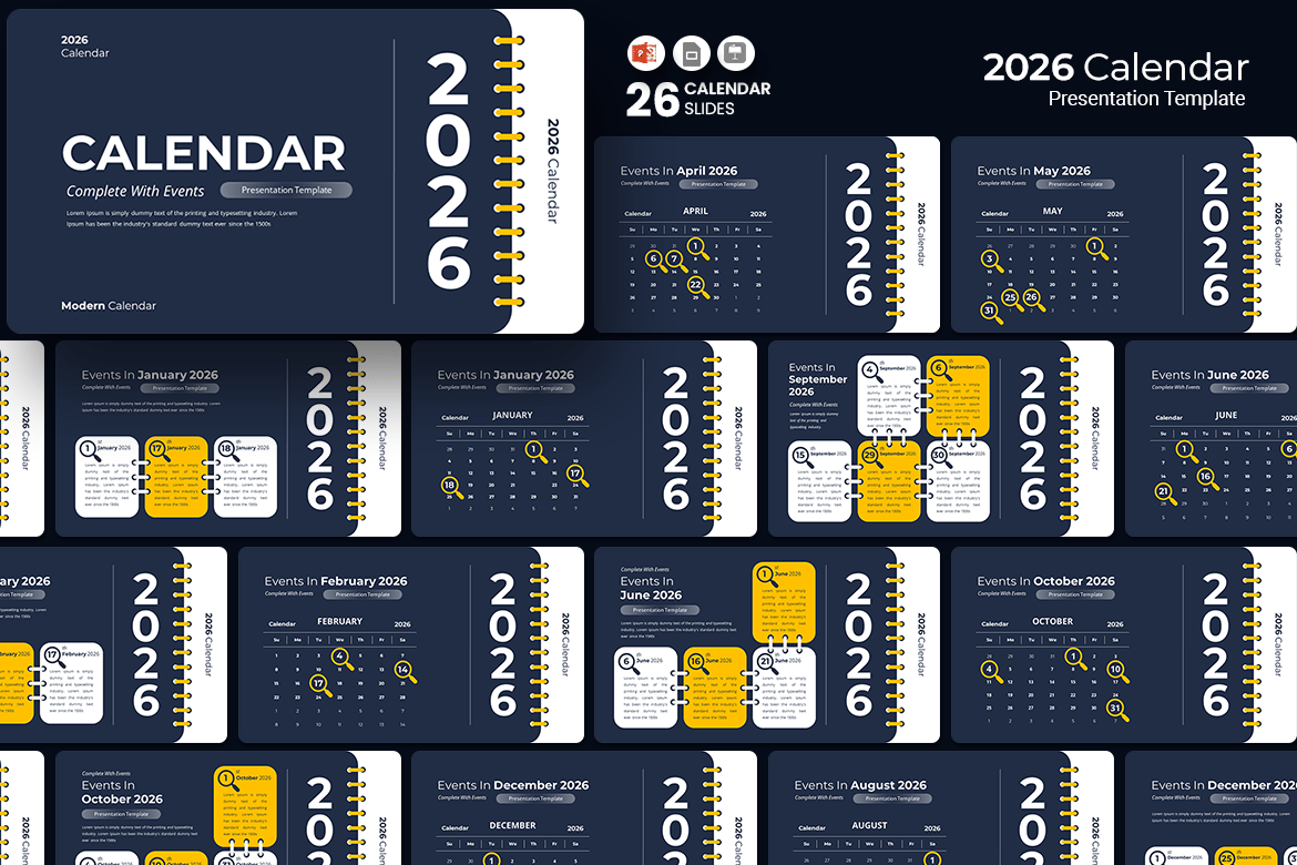 Template PowerPoint Kalender 2026 yang Menarik dan Mudah Digunakan