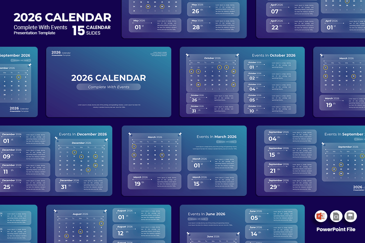 Template Presentasi PowerPoint Kalendari 2026 yang Menarik