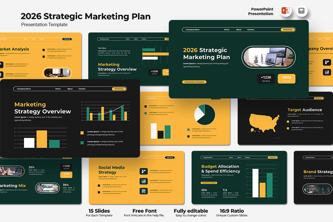 Rencana Pemasaran Strategis 2026 - Template PowerPoint Menarik