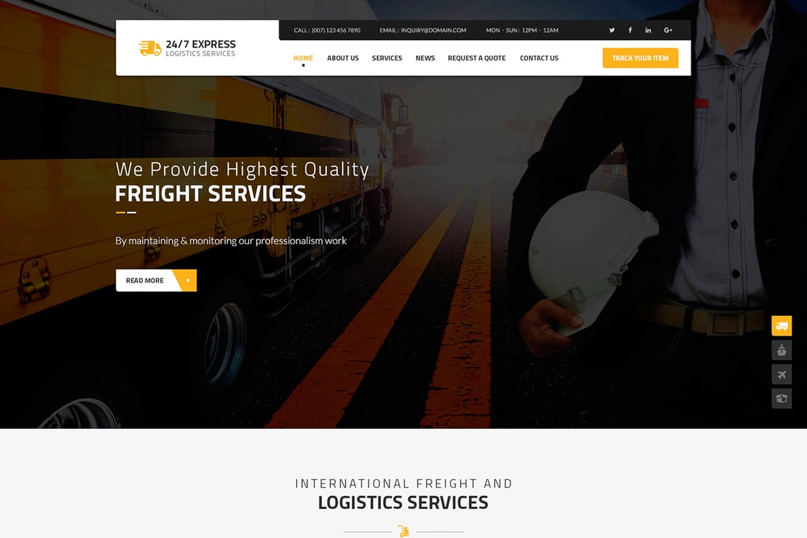 Layanan Logistik Ekspres 24/7 - Template Website Multifungsi