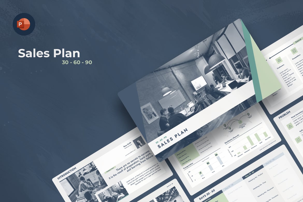 Template Presentasi PowerPoint Rencana Penjualan 30 60 90 yang Efektif