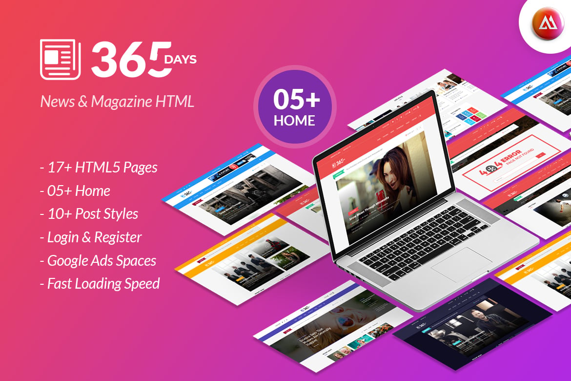 Template Website Berita 365 Hari yang Modern dan Responsif