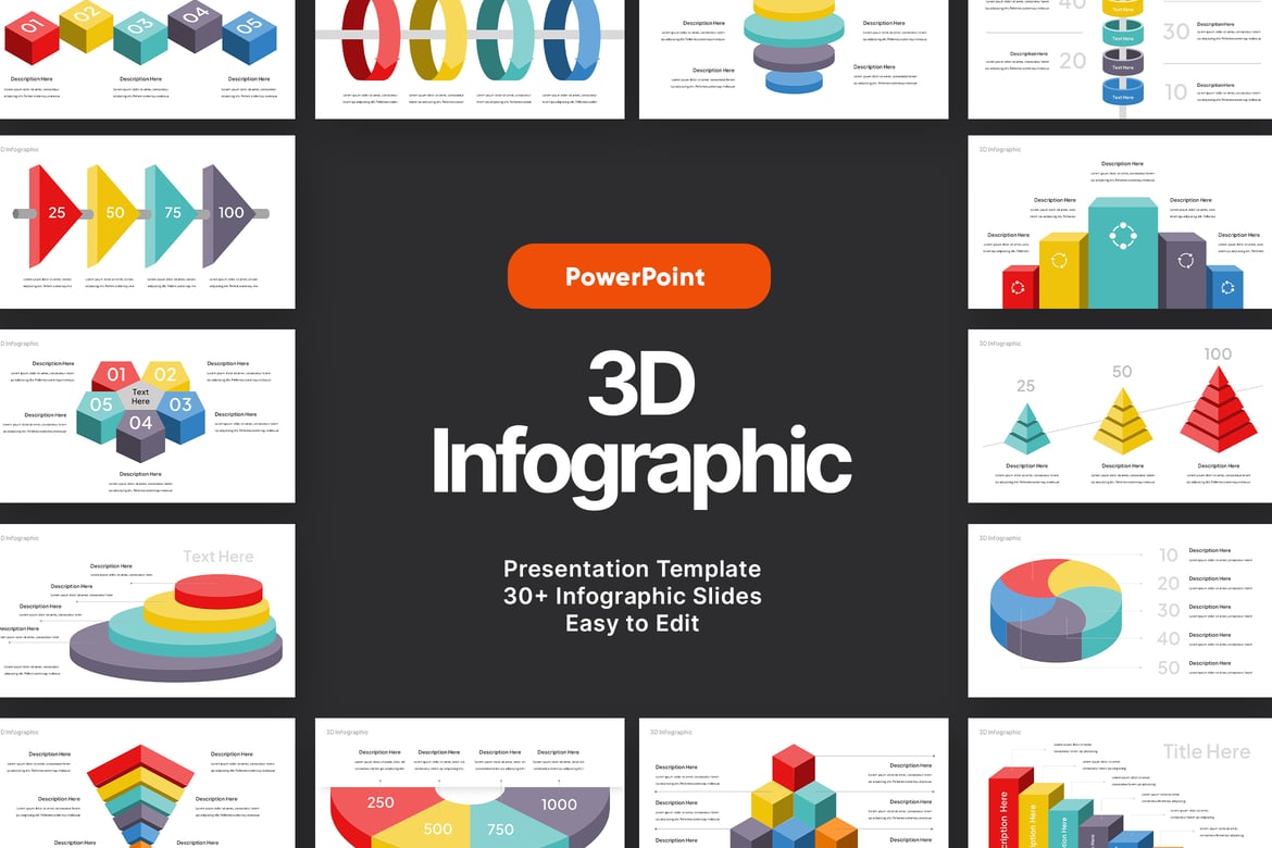 Template Powerpoint Infografis 3D yang Menarik dan Profesional