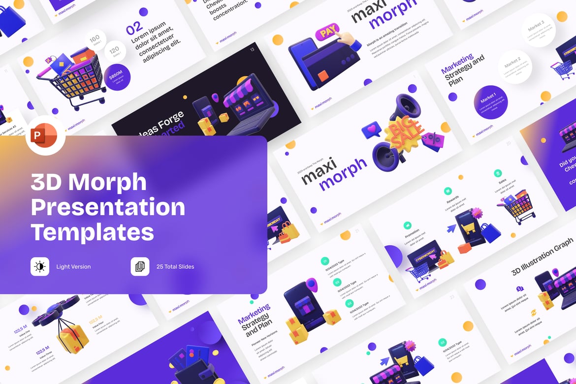 Template Presentasi PowerPoint 3D Morph yang Menakjubkan
