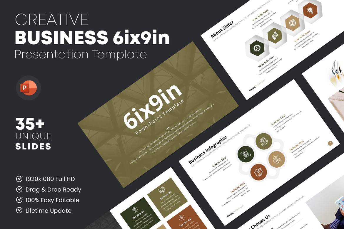 Template PowerPoint 6ix9in - Presentasi Kreatif untuk Brand Anda