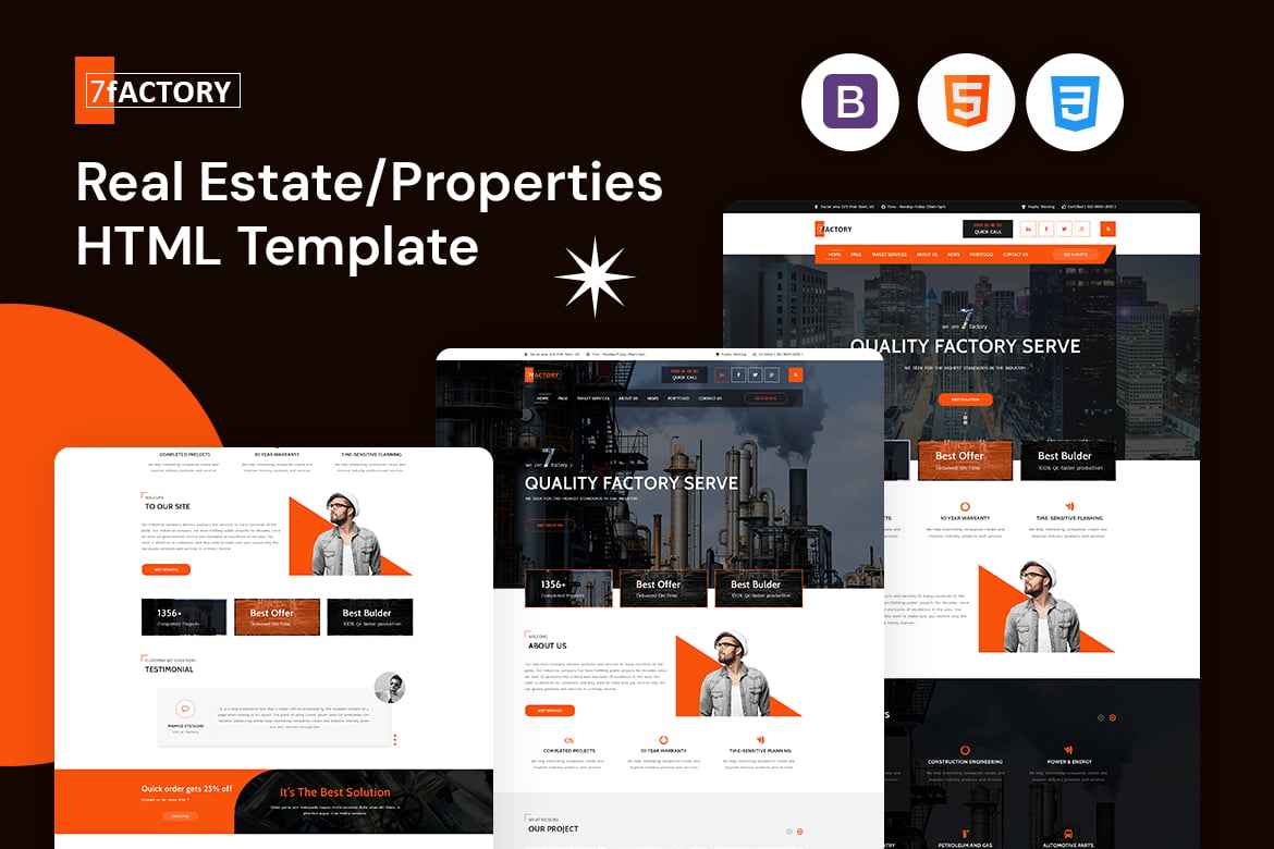 Template Website 7fACTORY - Solusi Modern untuk Industri dan Manufaktur