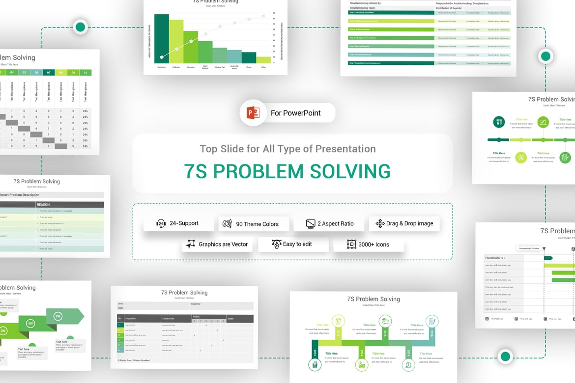 Template PowerPoint 7S untuk Pemecahan Masalah yang Efektif