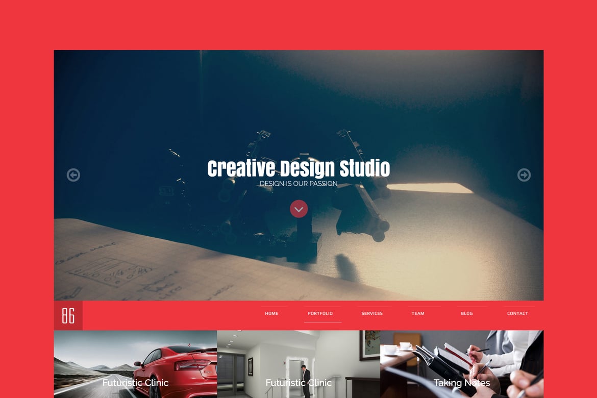 86Studio - Template Website HTML Satu Halaman Multi-Skin yang Responsif