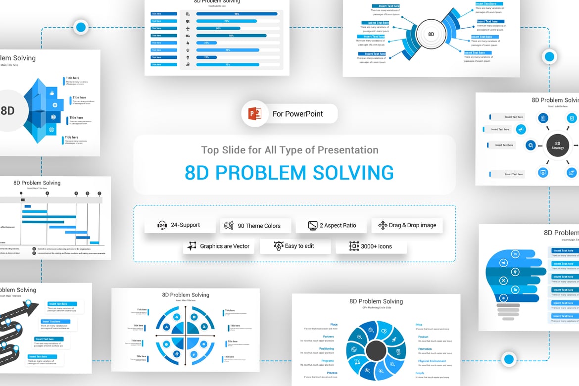 Template PowerPoint 8D untuk Pemecahan Masalah yang Efektif