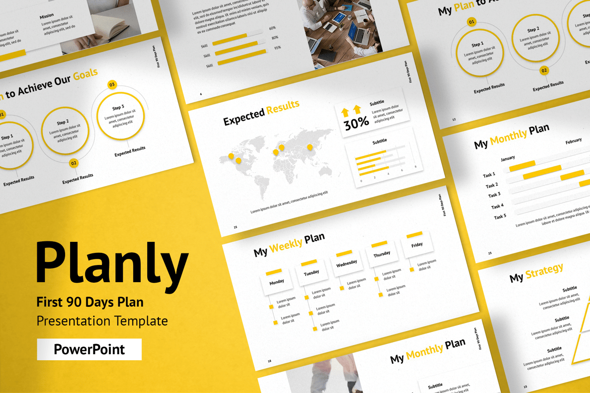 Template Presentasi PowerPoint Rencana 90 Hari yang Modern dan Profesional