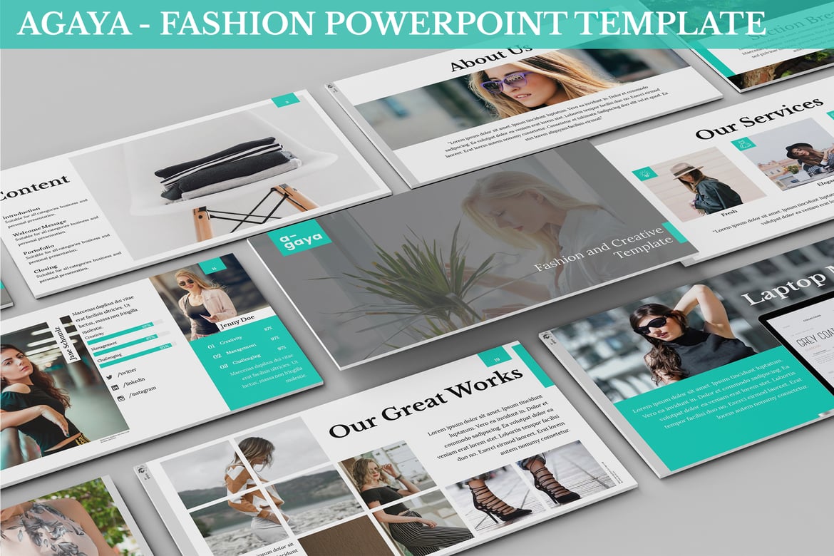 A-Gaya - Template Powerpoint Fashion Modern dan Elegan