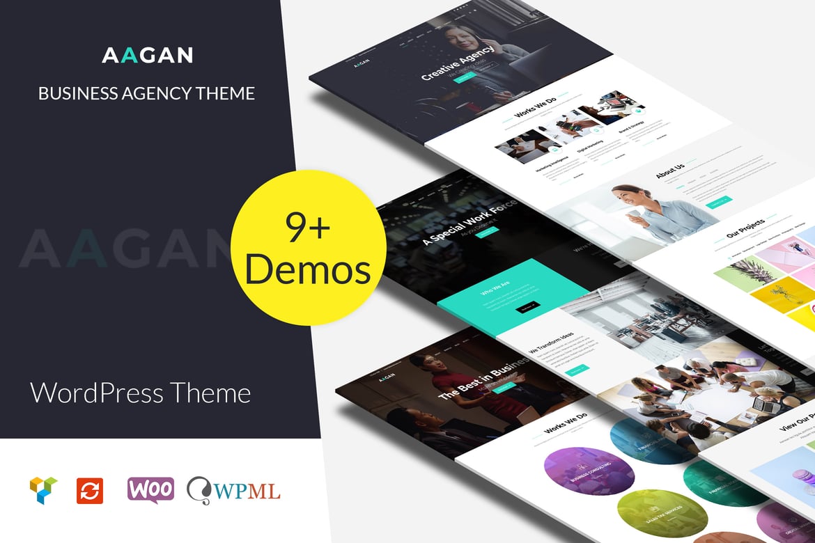 Aagan - Tema WordPress untuk Agensi dan Startup Modern