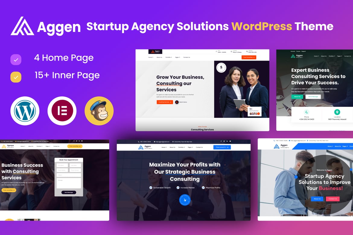 Aagen - Tema WordPress Konsultasi Bisnis Profesional