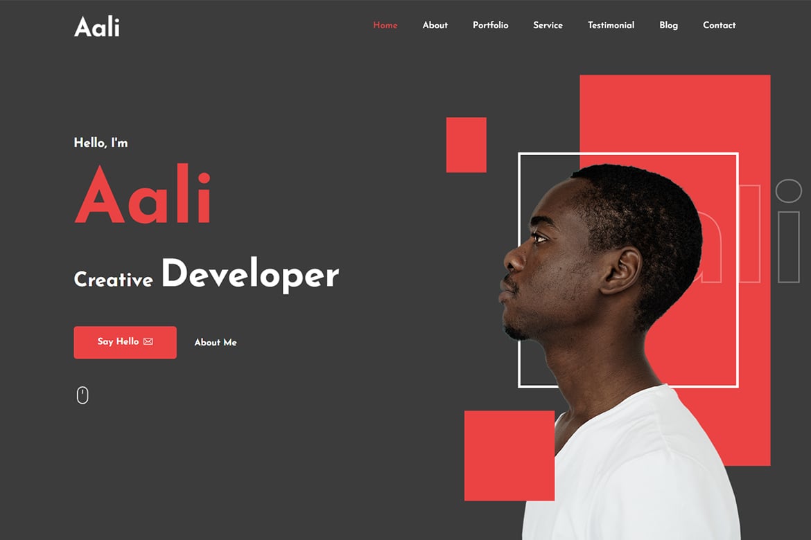 Aali - Template Website Portofolio Pribadi yang Elegan dan Modern