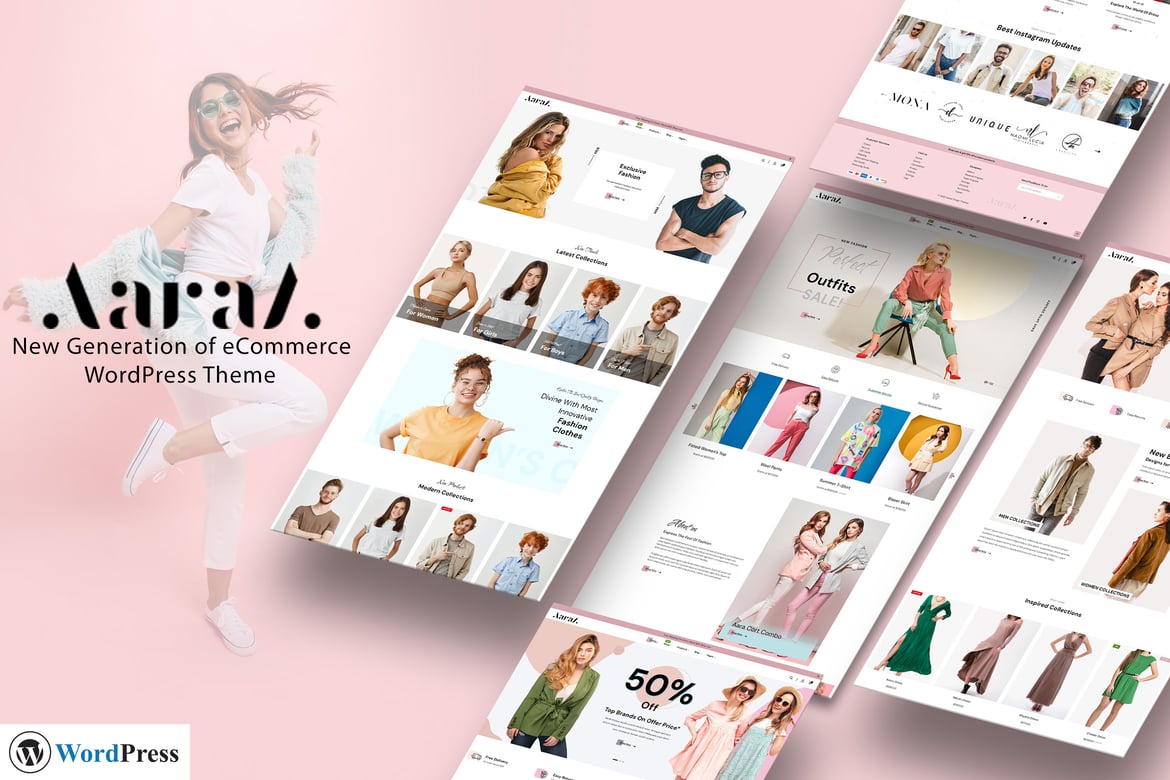 Aaraa - Tema WordPress Toko Fashion Modern dan Responsif