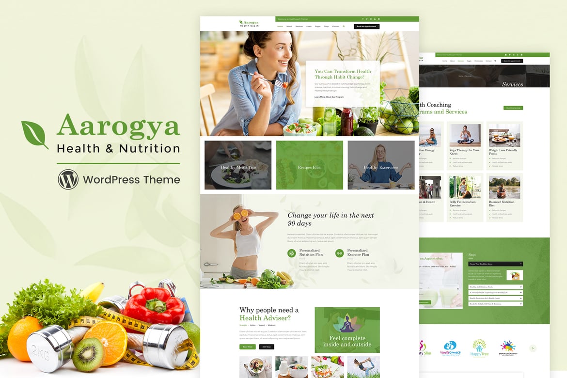 Aarogya | Tema WordPress Nutrisi dan Penurunan Berat Badan yang Menarik