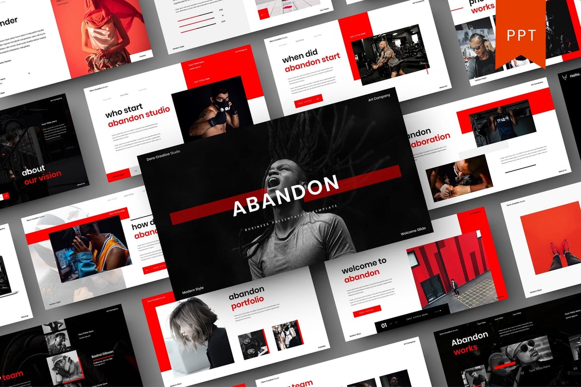 Template PowerPoint Abandon – Solusi Presentasi Bisnis yang Menarik