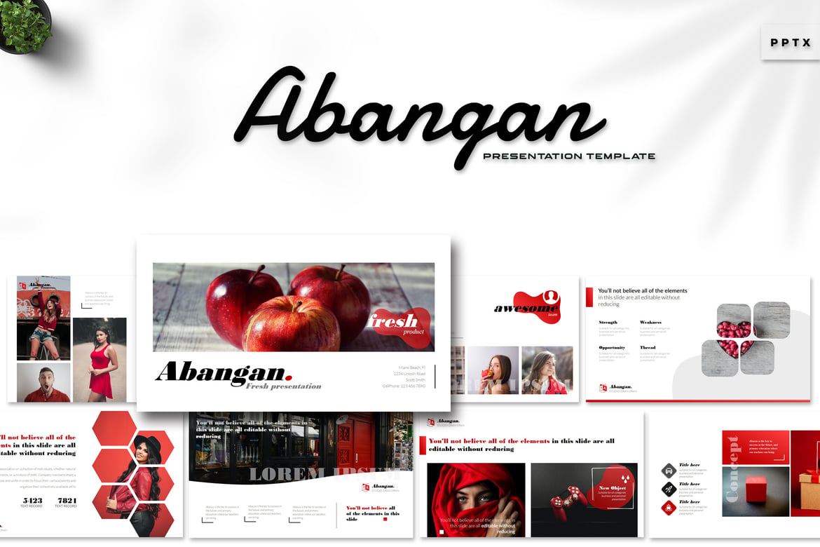 Template PowerPoint Abangan - Desain Kreatif dan Multifungsi