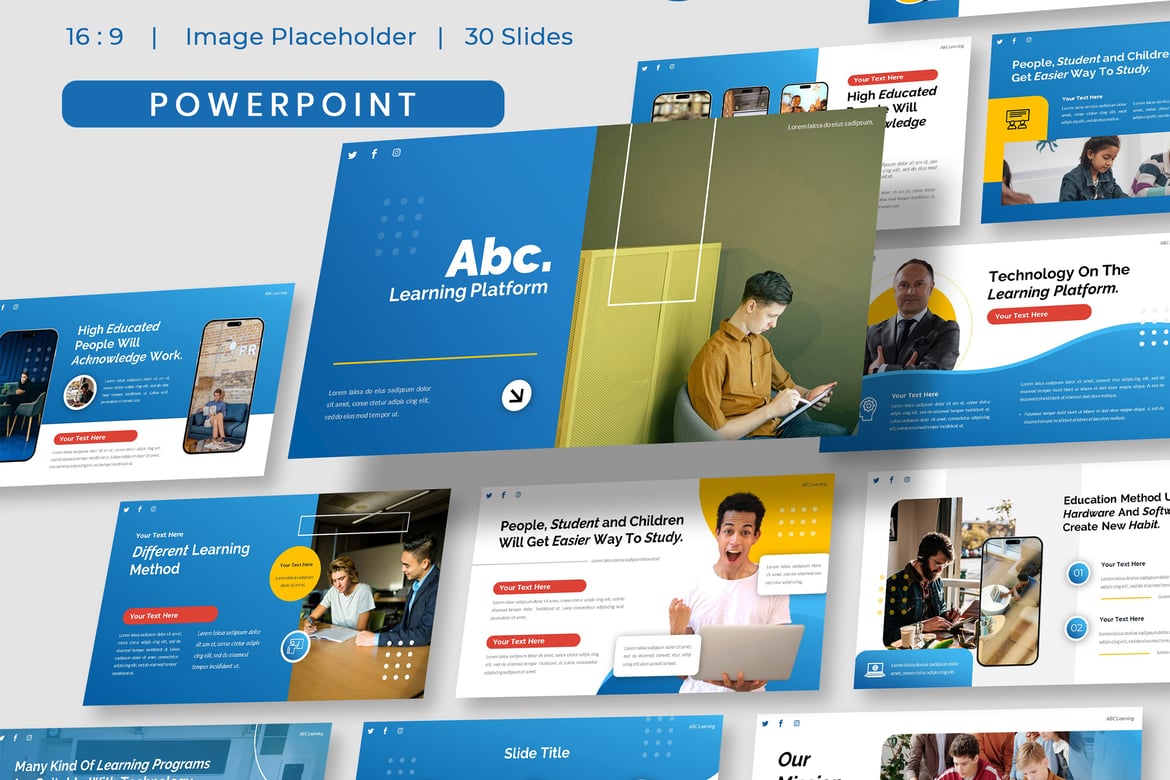 Template Presentasi Abc Learning - Kekuatan Pendidikan dalam PowerPoint
