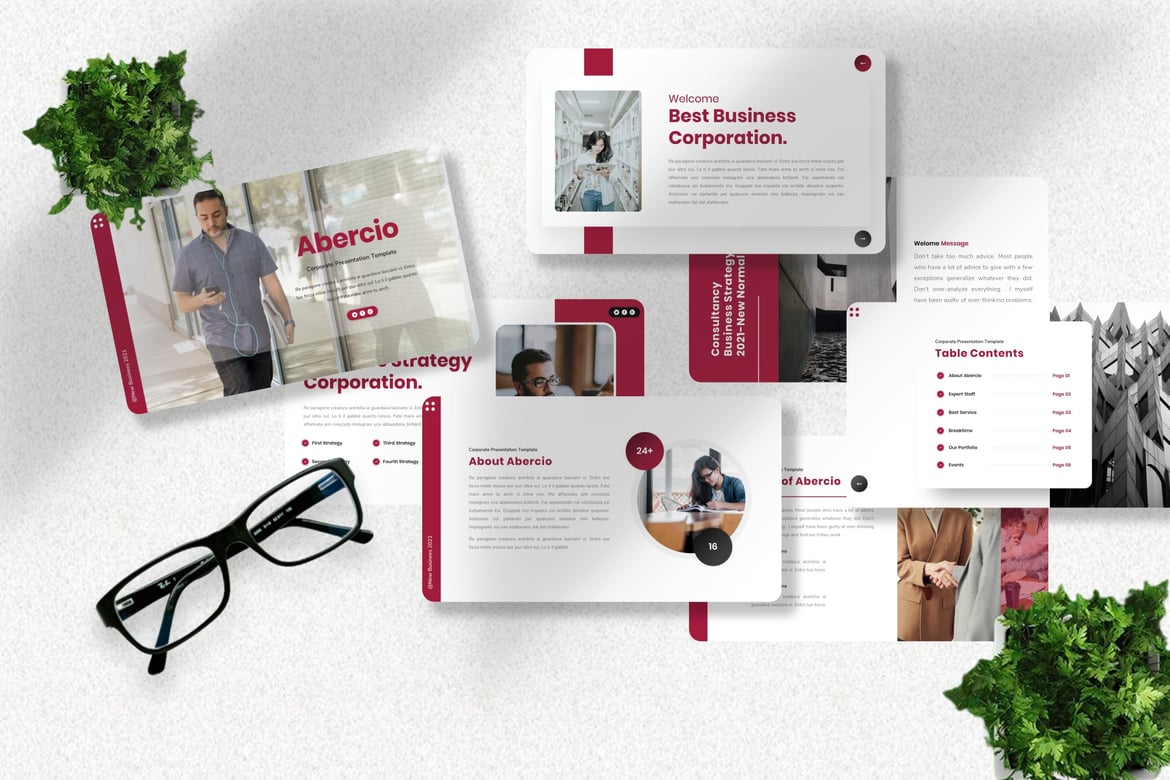 Abercio - Template Powerpoint Korporat yang Menarik