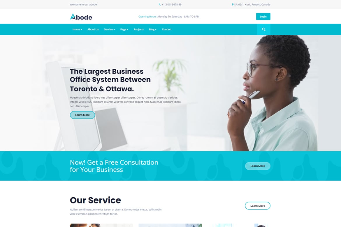 ABODE - Template Website Konsultasi, Keuangan, dan Bisnis HTML5 yang Menawan