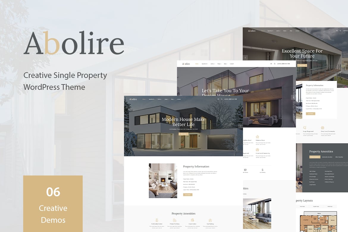 Abolire - Tema WordPress Properti Tunggal yang Menawan