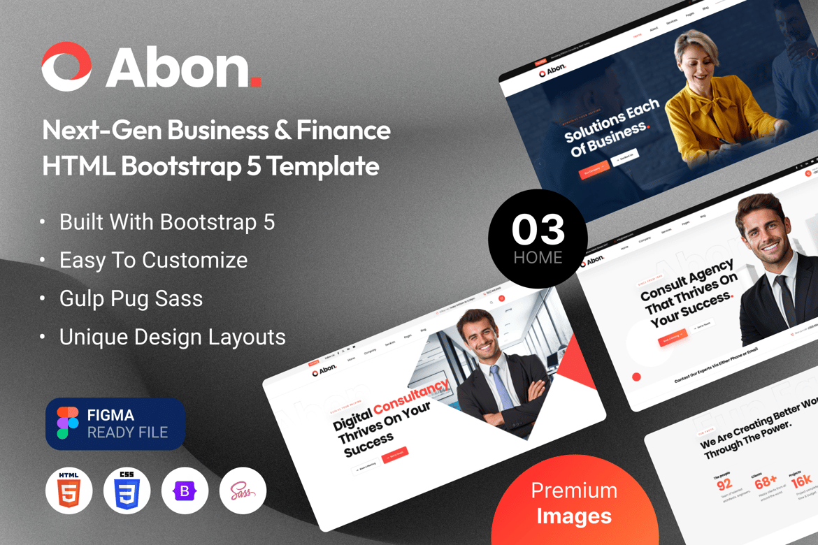 Abon - Template Website Bisnis & Keuangan Serbaguna