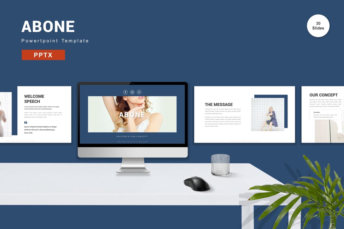 Template PowerPoint Abone - Solusi Presentasi Profesional Anda