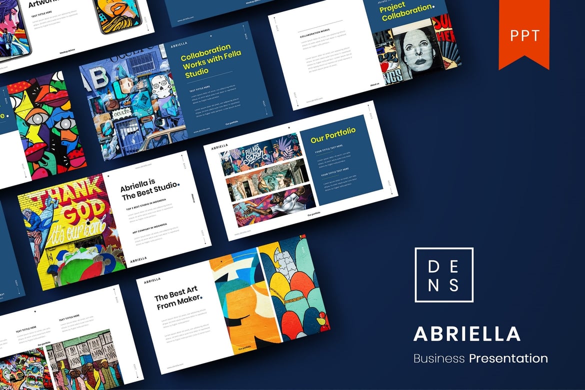 Abriella – Template PowerPoint Kreatif untuk Bisnis Anda