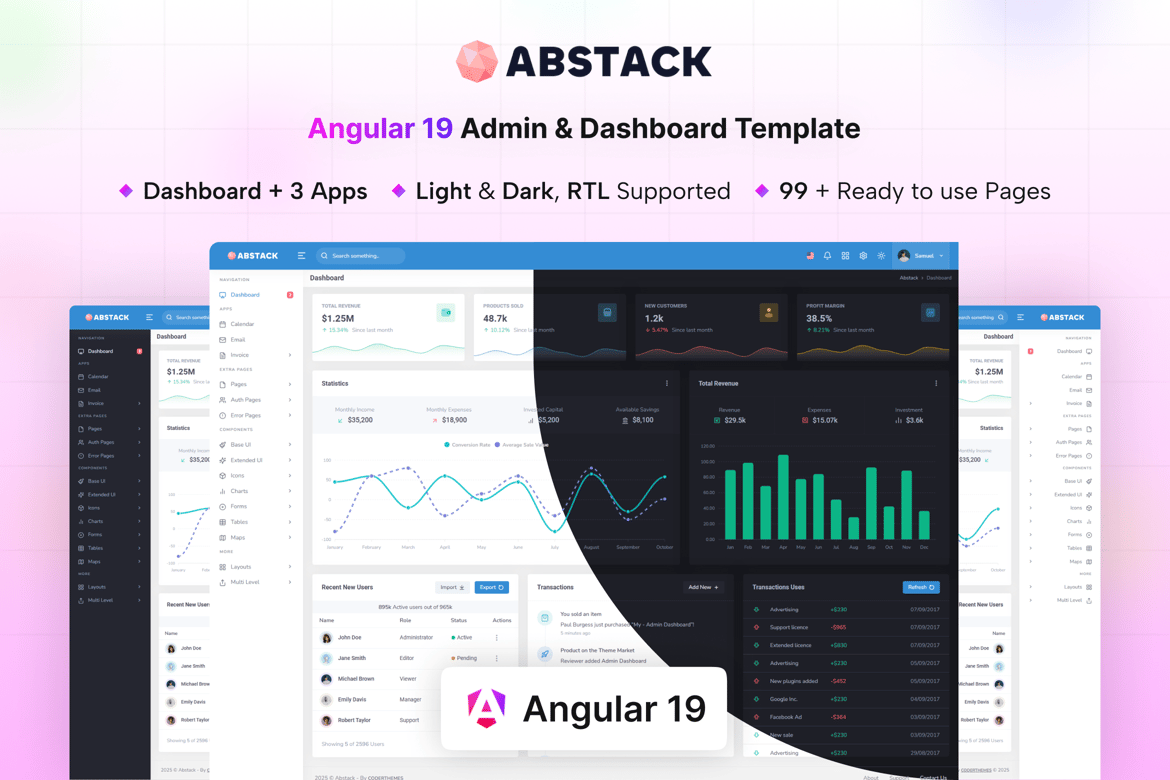 Abstack - Template Admin dan Dashboard Angular Premium yang Efektif