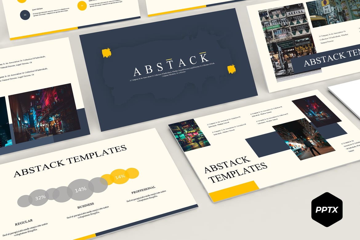 Abstack - Template PowerPoint Serbaguna yang Menarik