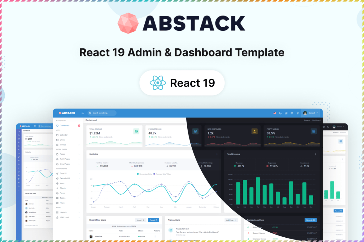 Abstack - Template Admin dan Dashboard React Terbaik
