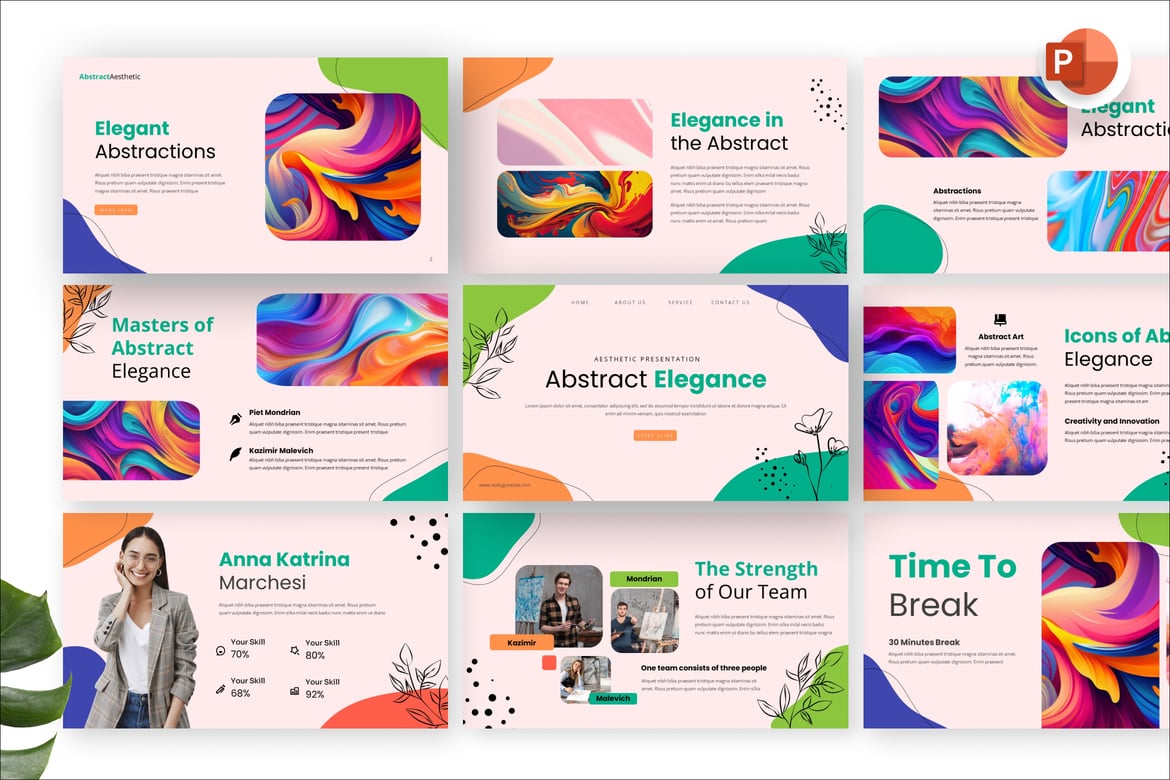 Template Presentasi PowerPoint Elegan Abstrak
