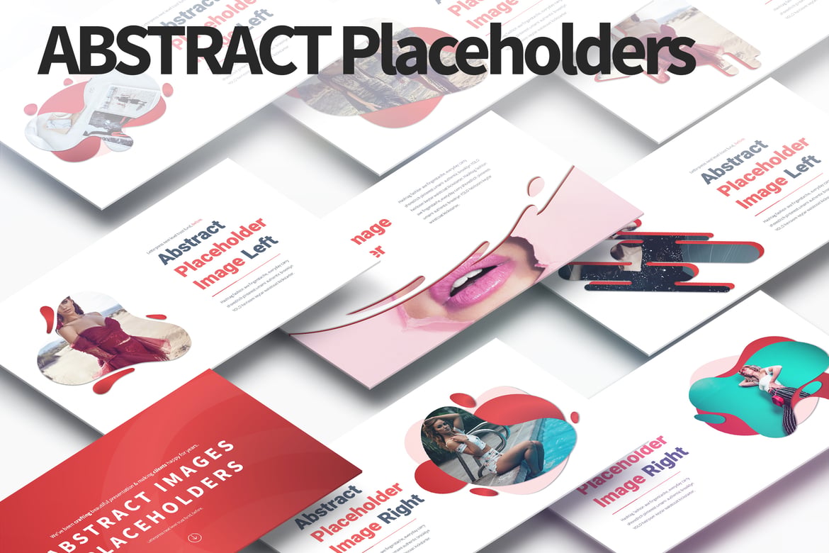 Template Presentasi PowerPoint dengan Placeholder Gambar Abstrak Menarik