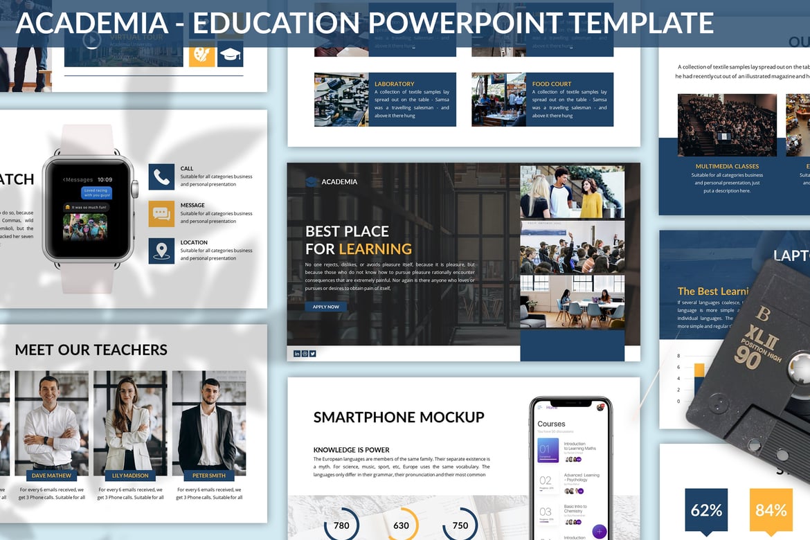 Template Presentasi PowerPoint Academia - Solusi Edukasi Profesional