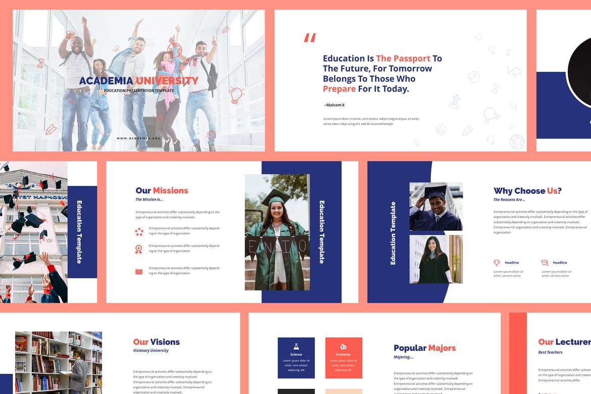 Template Powerpoint Pendidikan Academia yang Modern dan Minimalis