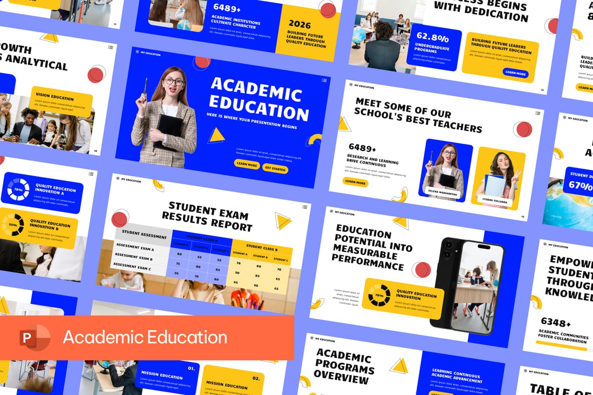 Template PowerPoint Pendidikan Akademik yang Menarik