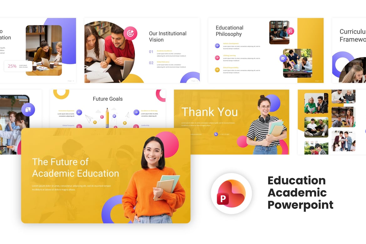Template Powerpoint Pendidikan Kreatif untuk Presentasi Akademis