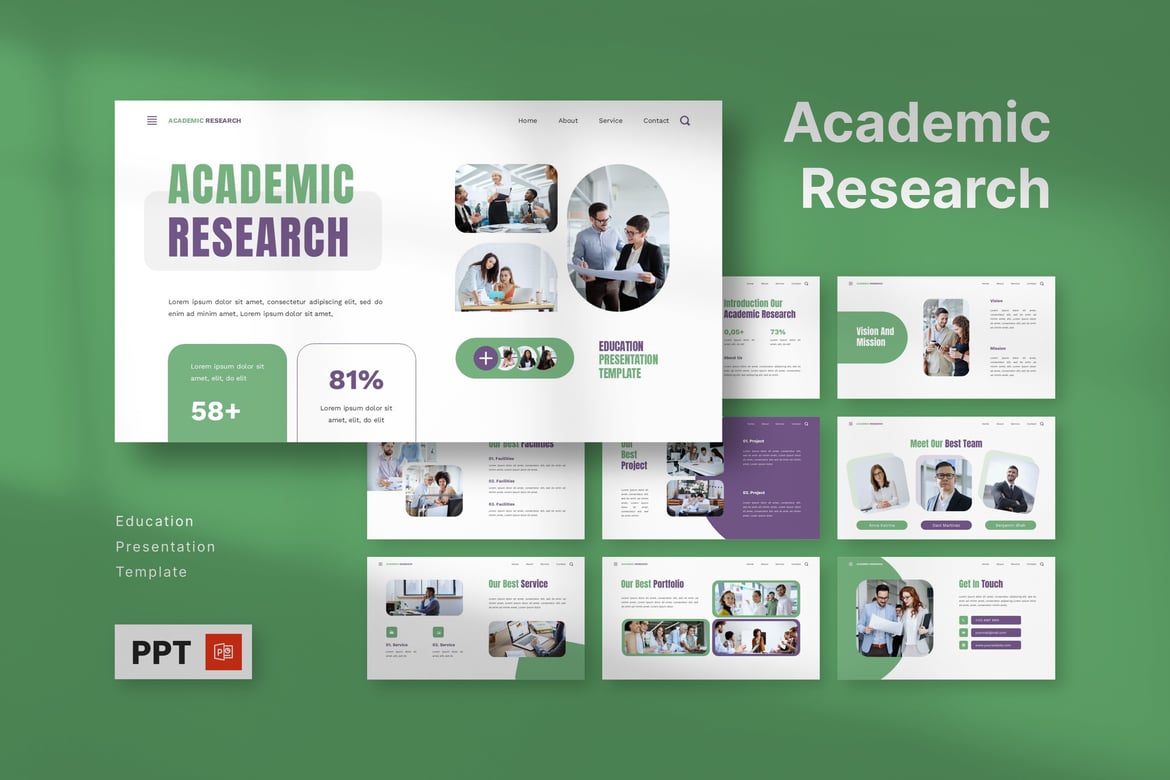Template Powerpoint Penelitian Akademis untuk Presentasi yang Menarik