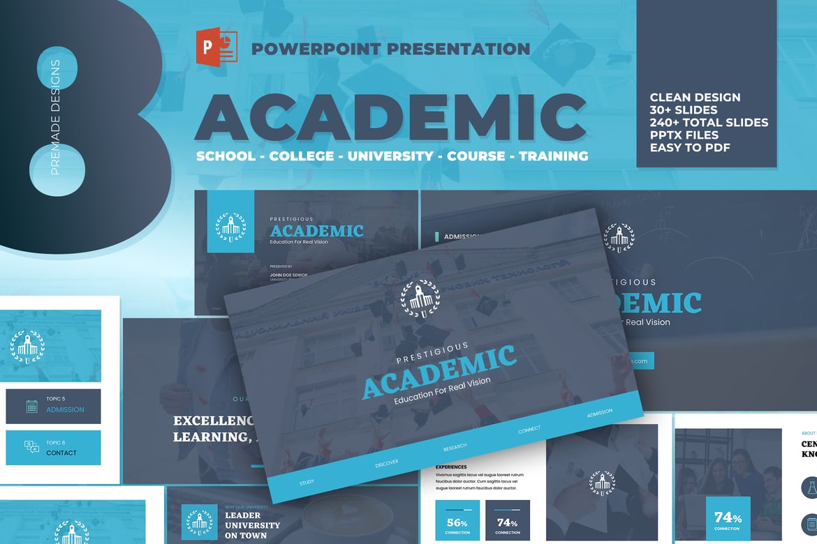 Template Powerpoint Universitas yang Profesional dan Minimalis
