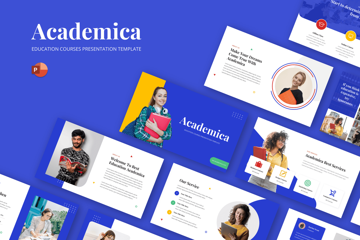Template Presentasi PowerPoint Academica untuk Pendidikan dan Bisnis