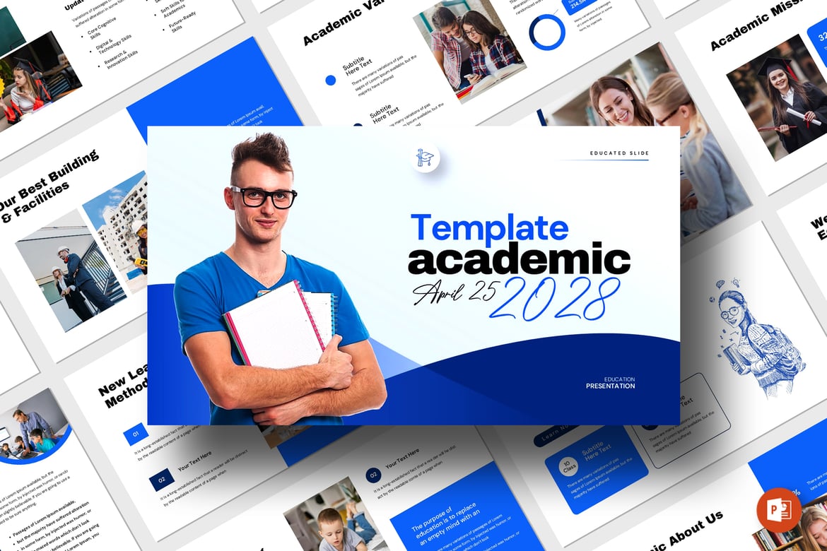 Template PowerPoint Akademi yang Modern dan Profesional