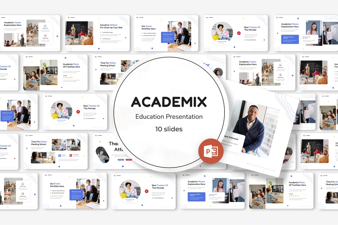 Template PowerPoint Pendidikan - Akademix yang Menarik