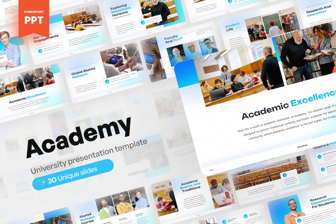 Template PowerPoint Akademi - Presentasi Universitas yang Menarik