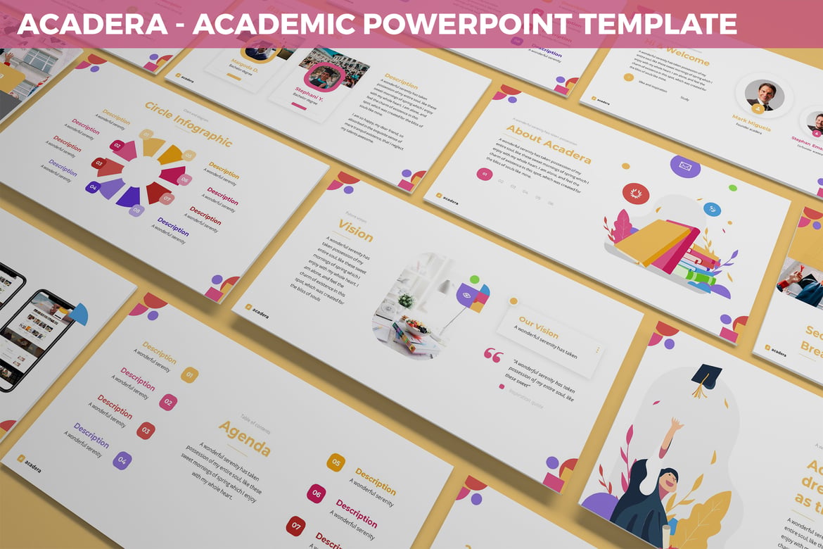 Template Powerpoint Akademis Acadera - Modern dan Warna-Warni