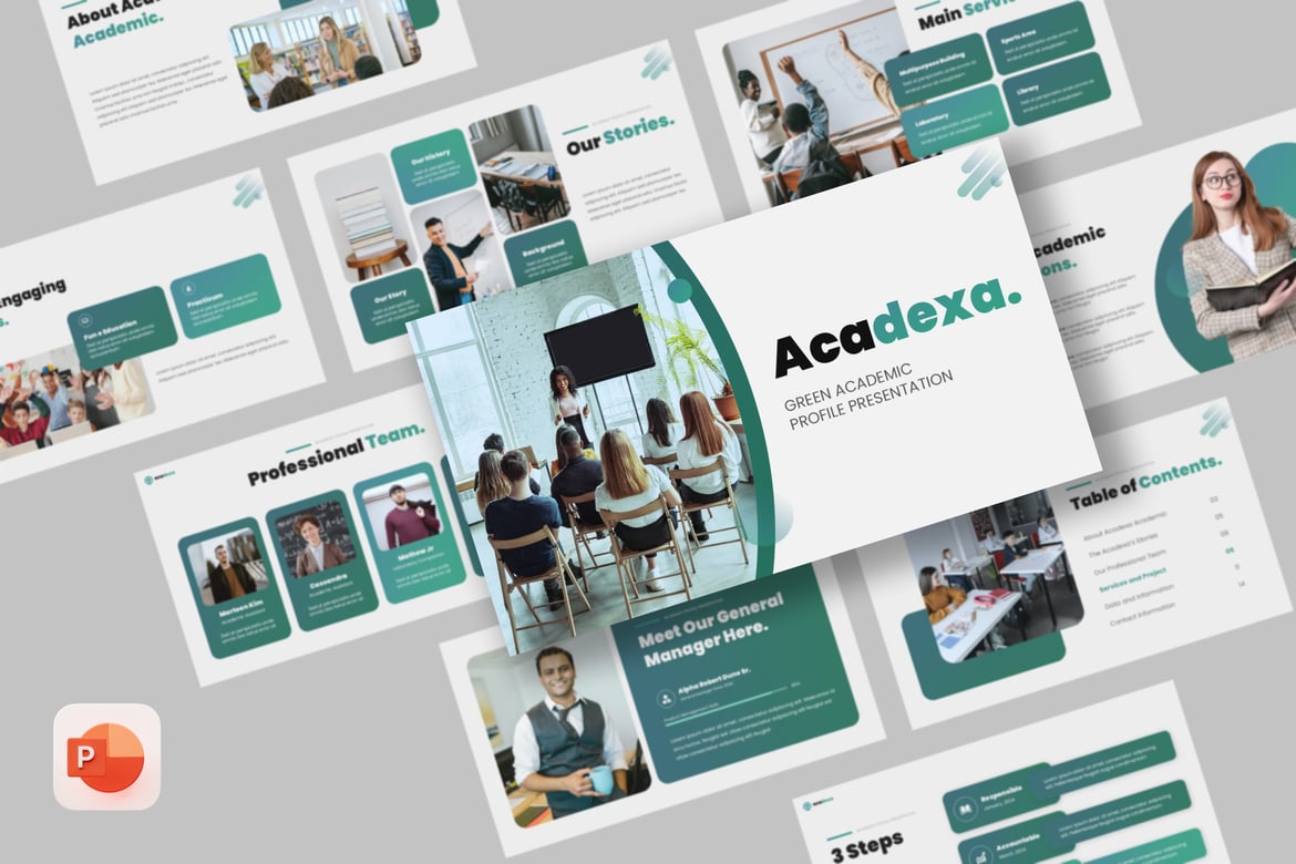 Template PowerPoint Profil Akademis Hijau - Acadexa